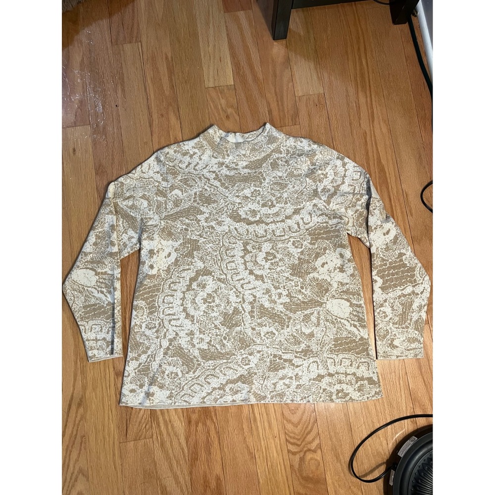 NWT Chico's Elegant Turtleneck 3XL English Cream Metallic